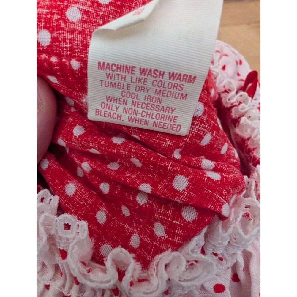 Vintage Carter's Baby Girls Bubble Romper Size 18 Months Red W/ White Polka Dots